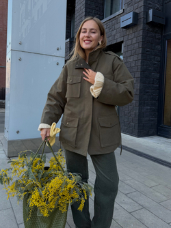 Парка из хлопка хаки