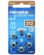 Элемент питания Renata ZA-312 BL/6 для слуховых аппаратов (комплект 6 шт)