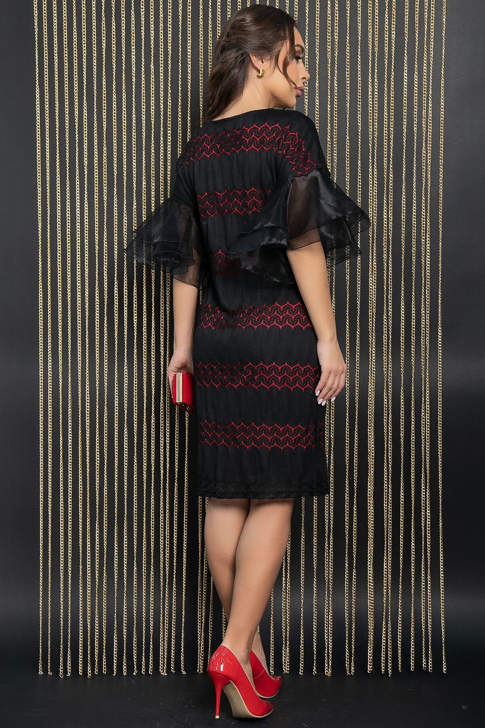 Платье Звездное волшебство (черно-красное) П11698 LT Collection