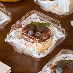 Коробочка для бенто торта, пластиковая (15х15х12,5 см, 50 шт)