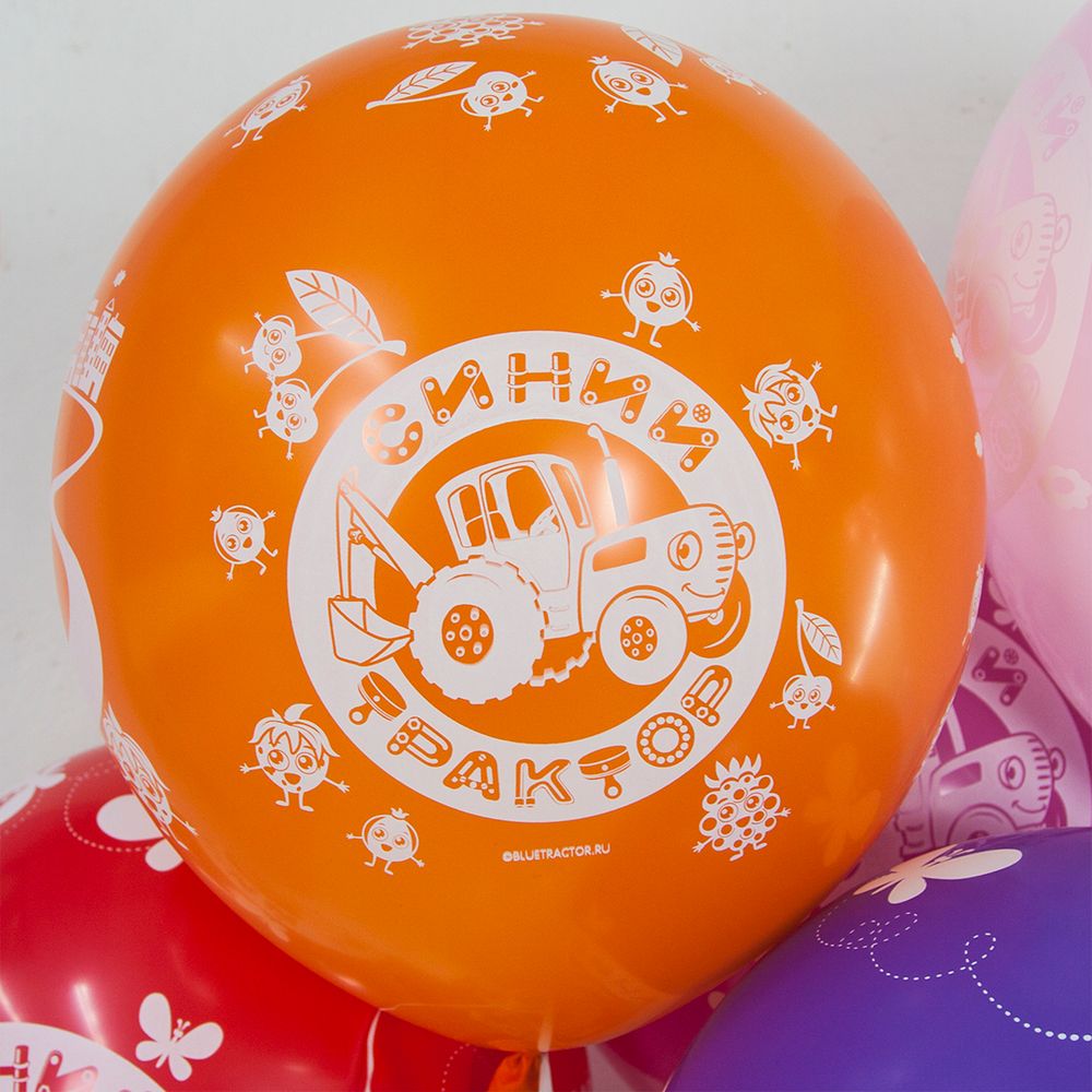 Шар (12''/30 см) Синий трактор, Ассорти, пастель, 5 ст, 25 шт.