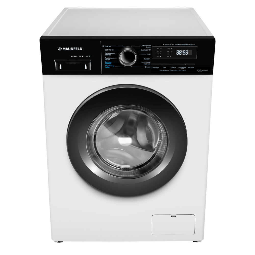 Стиральная машина c инвертором и паром  MAUNFELD MFWM127IWHD 7 кг.