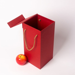 Коробка с откидной крышкой 15х33х15, красный, дизайнерская бумага