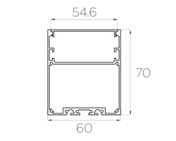 Профиль накладной алюминиевый LC-LP-7060-2 Anod