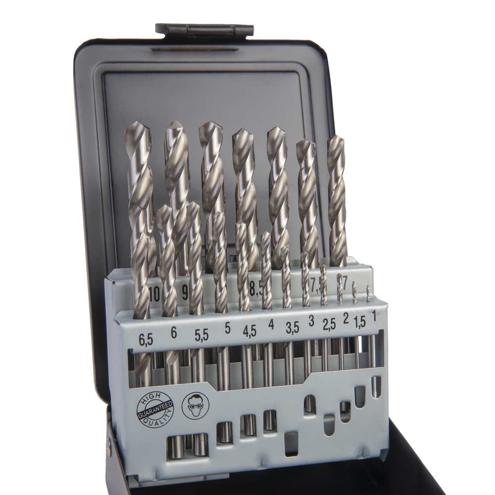 WDK-DG19 Набор сверл по металлу HSS-G 1-10 мм, 19 предметов