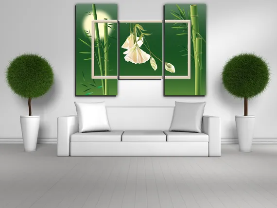 Модульная картина "Бамбук триптих"