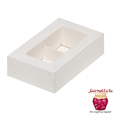 Упаковка для 2 конфет с крышкой БЕЛАЯ 100*60*35 мм