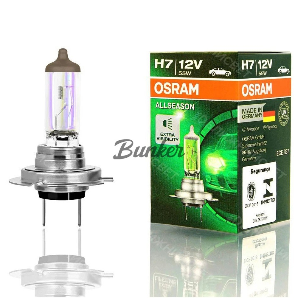 Галогеновая лампа Osram Allseason +30% H7,12V