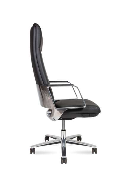 Кресло офисное Норден / Верту / Vertu / черная экокожа