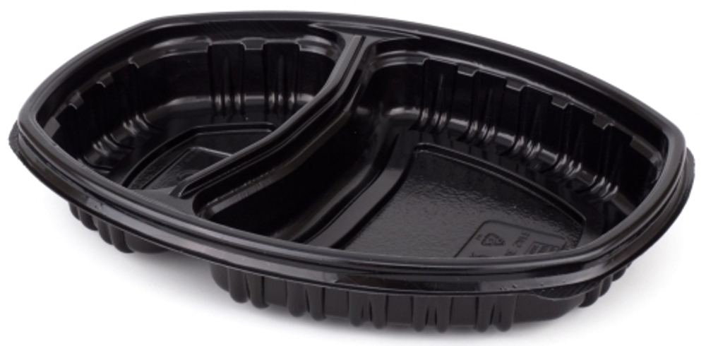 Одноразовые контейнеры 2х секционные 800мл 257х202х37мм (1/300шт)