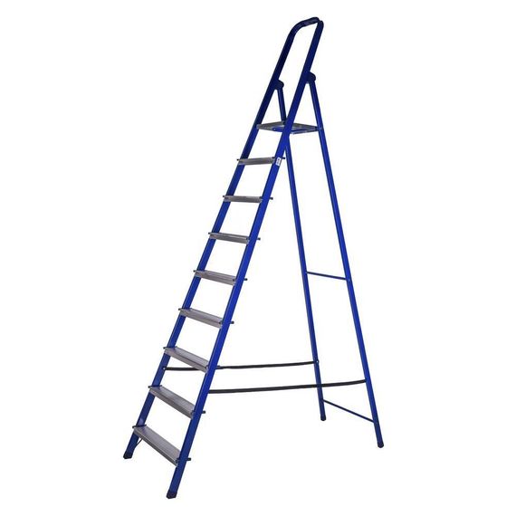 Стремянка стальная STAIRS односекционная с алюминиевыми ступенями 9 ступеней (CS09)