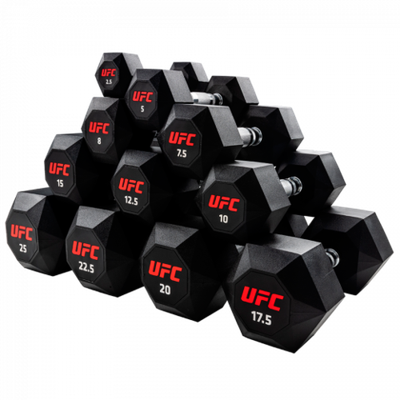 Комплект обрезиненных октагональных гантелей 10 пар от 2,5 до 25кг UFC