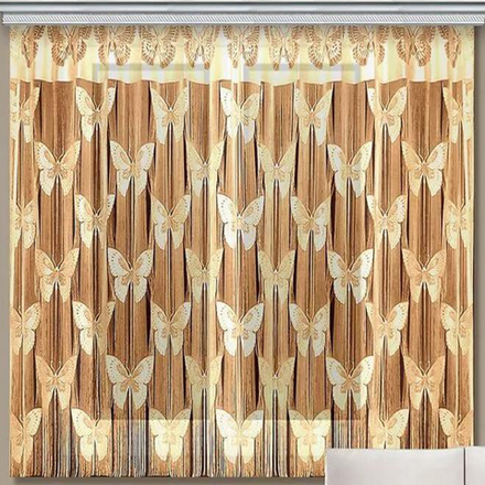 Занавеска "ФМ. БАБОЧКИ" модель 429к рис. 2-11-19, на шторной ленте, цвет нежно-персиковый, Россия.