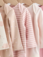 Боди с длинным рукавом для малышей Next AN5-522, 5 шт., Розовый, Бежевый