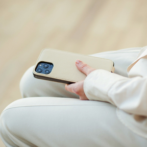 Чехол для iPhone 12 Pro Max из натуральной кожи теленка, молочного цвета