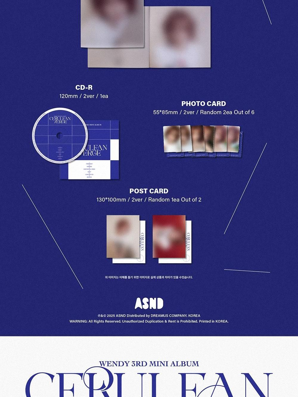 Альбом WENDY - CERULEAN VERGE 3rd Mini Album DIGIPACK RANDOM Version