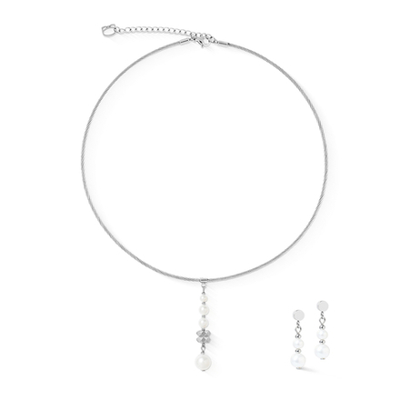 Серьги Coeur de Lion White-Silver 1137/21-1417