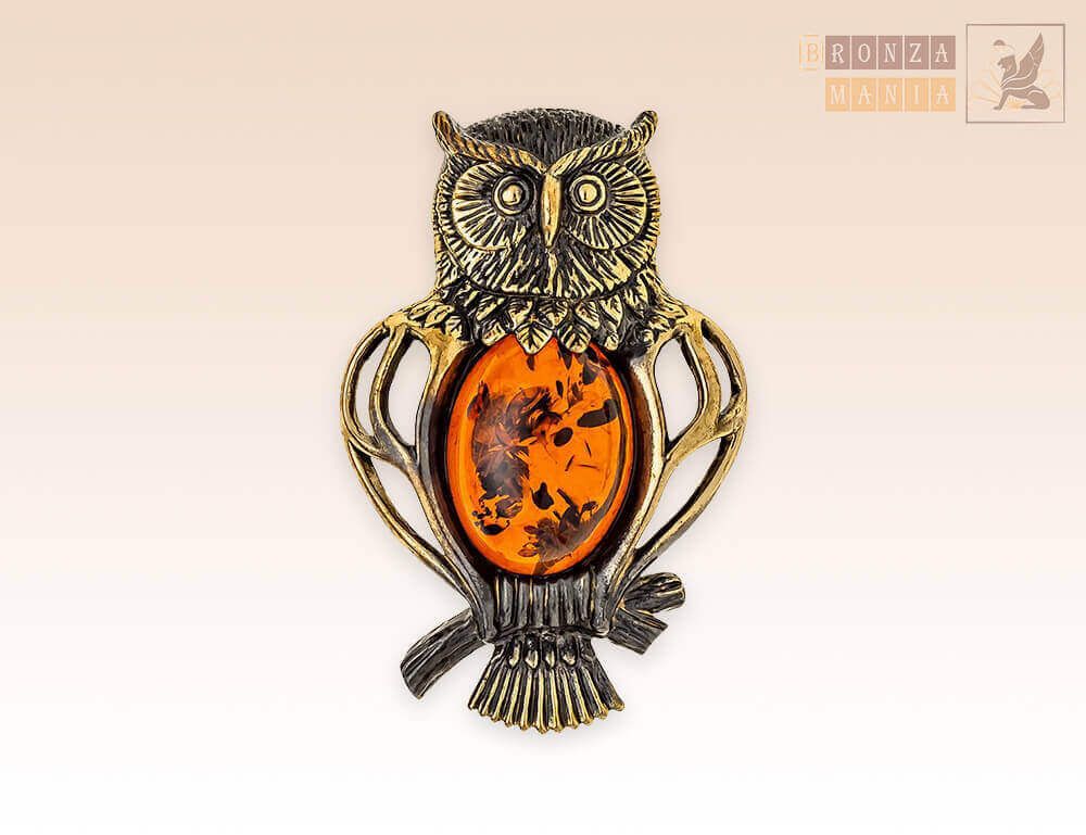 брошь Сова