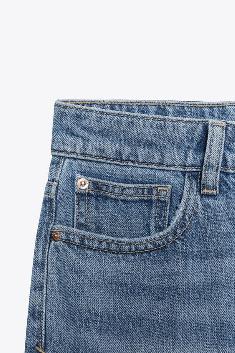 ZARA ДЖИНСЫ Z.05 MOM FIT RIGID С ВЫСОКОЙ ПОСАДКОЙ, ВЫЦВЕТШИЙ СИНИЙ