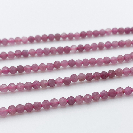 Турмалин граненый бусины, диаметр 3-3,2 мм, цена за отрезок 19 см (1/2 нити)