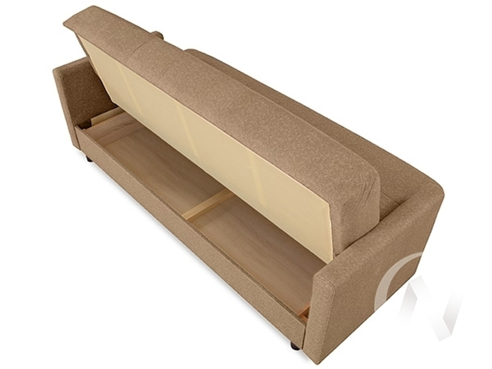 Диван прямой Квин (БД) Ameli 21 (велюр темно-бежевый)