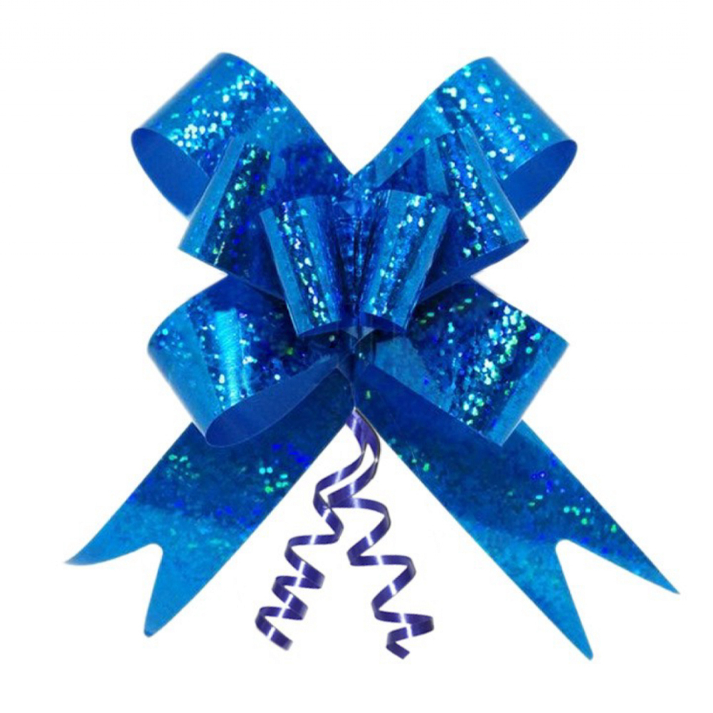 Бант-бабочка Блестки 1,8 Х 35 см (Синий)
