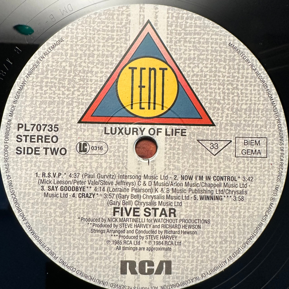 5 Star - Luxury Of Life (Европа 1985г.)