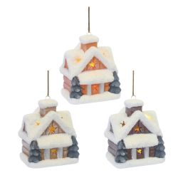 GAEM Украшение новогоднее "Домик" с подсветкой (LR44 2 шт), L7 W5 H8 см, 3в.