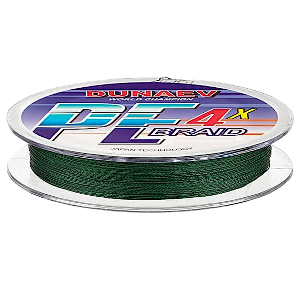 Шнур Dunaev Braid PE X4 150м 0.10мм 3.8кг Тёмно-Зелёный 1шт