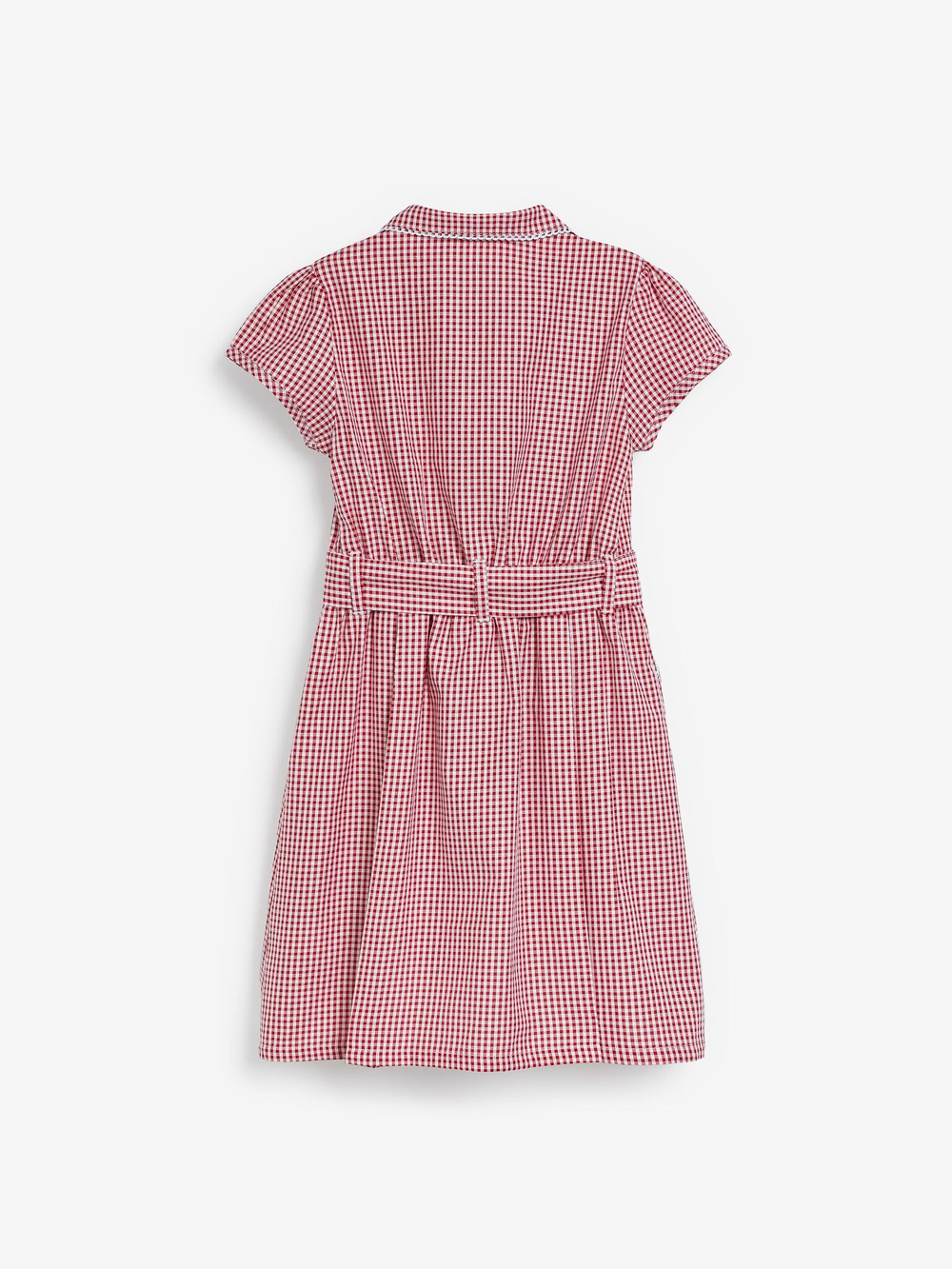 Платье школьное с воротником и поясом для девочки Next 105-911, Красный, Белый