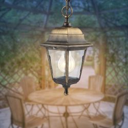Садово-парковый светильник ЭРА НСУ 04-60-001 бронза 4 гранный подвесной IP44 Е27 max60Вт | Садово-парковые светильники