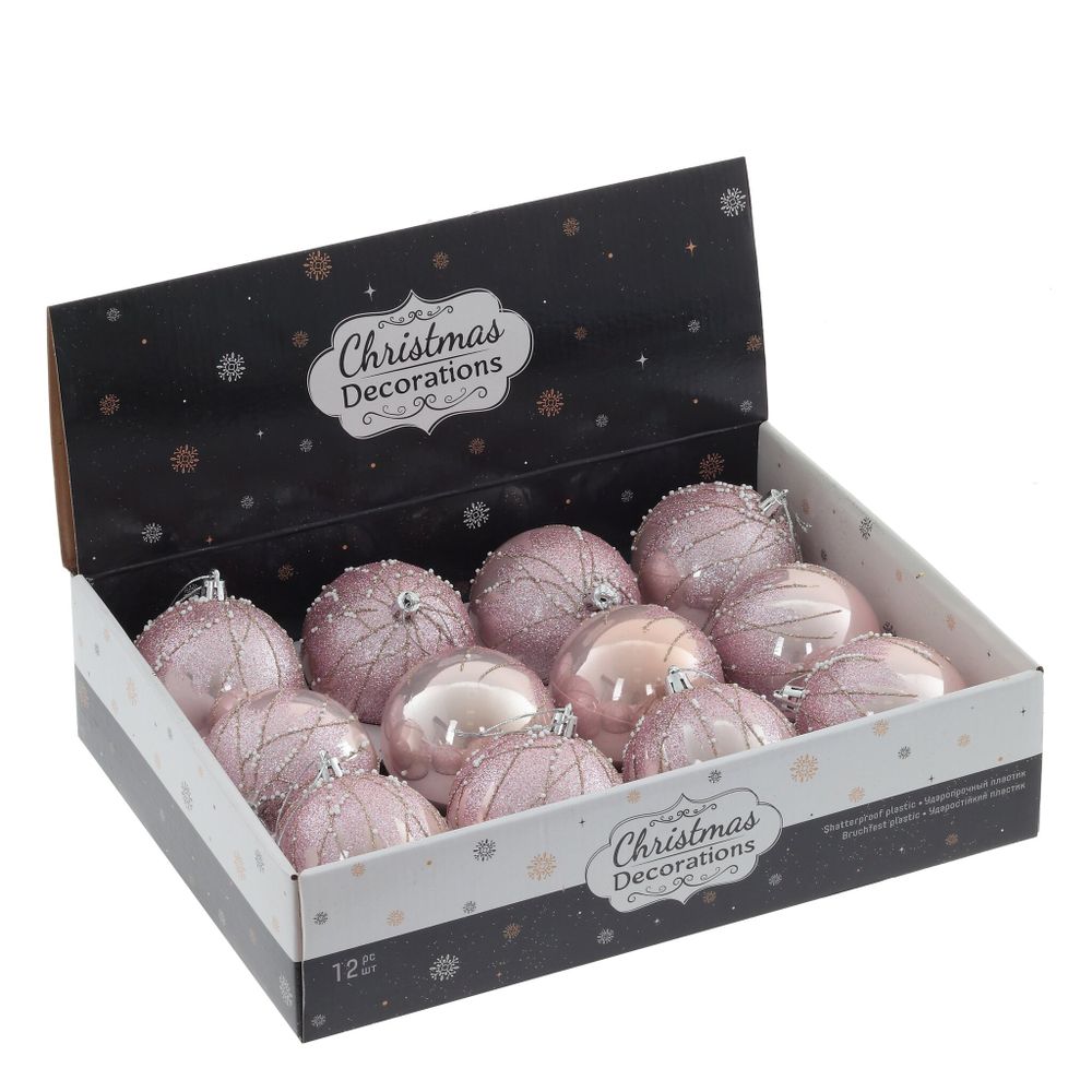 GAEM Набор из 12шт Украшение новогоднее "Шар", D 8 см, L35 W27 H9 см