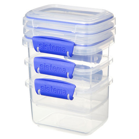 Набор контейнеров 3шт 400мл Sistema Klip It синий