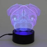 Светильник ночник «3D-Пёсик» на пластиковой подставке, с включателем USB