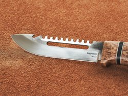 Рыбацкий нож "Барракуда", сталь AUS 8, рукоять стабилизированная карельская береза