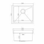 Мойка подст.монтаж 50х44 (3,0) вып 3 1/2  MIXLINE PRO 20см с сифоном (сатин) (548568)