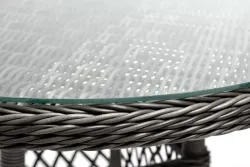 "Эспрессо" плетеный круглый стол, диаметр 80 см, цвет графит