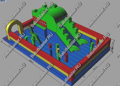 Надувная горка-робот "Дракоша" 12*6*6 м