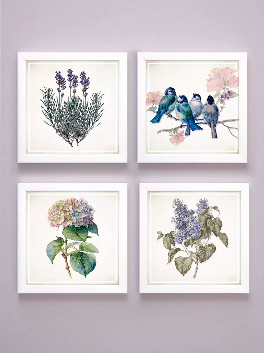 Картины на стену интерьерная на холсте 4 шт, 23*23 см