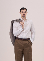 Рубашка button-down (с воротником на пуговицах) из сирсакера в молочную полоску