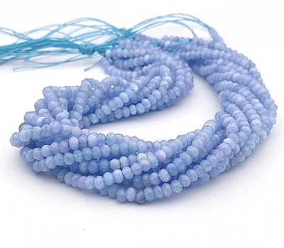 44260-аква Кварц тон. аквамариновый, гранёный рондель 4*3мм, нить 35см