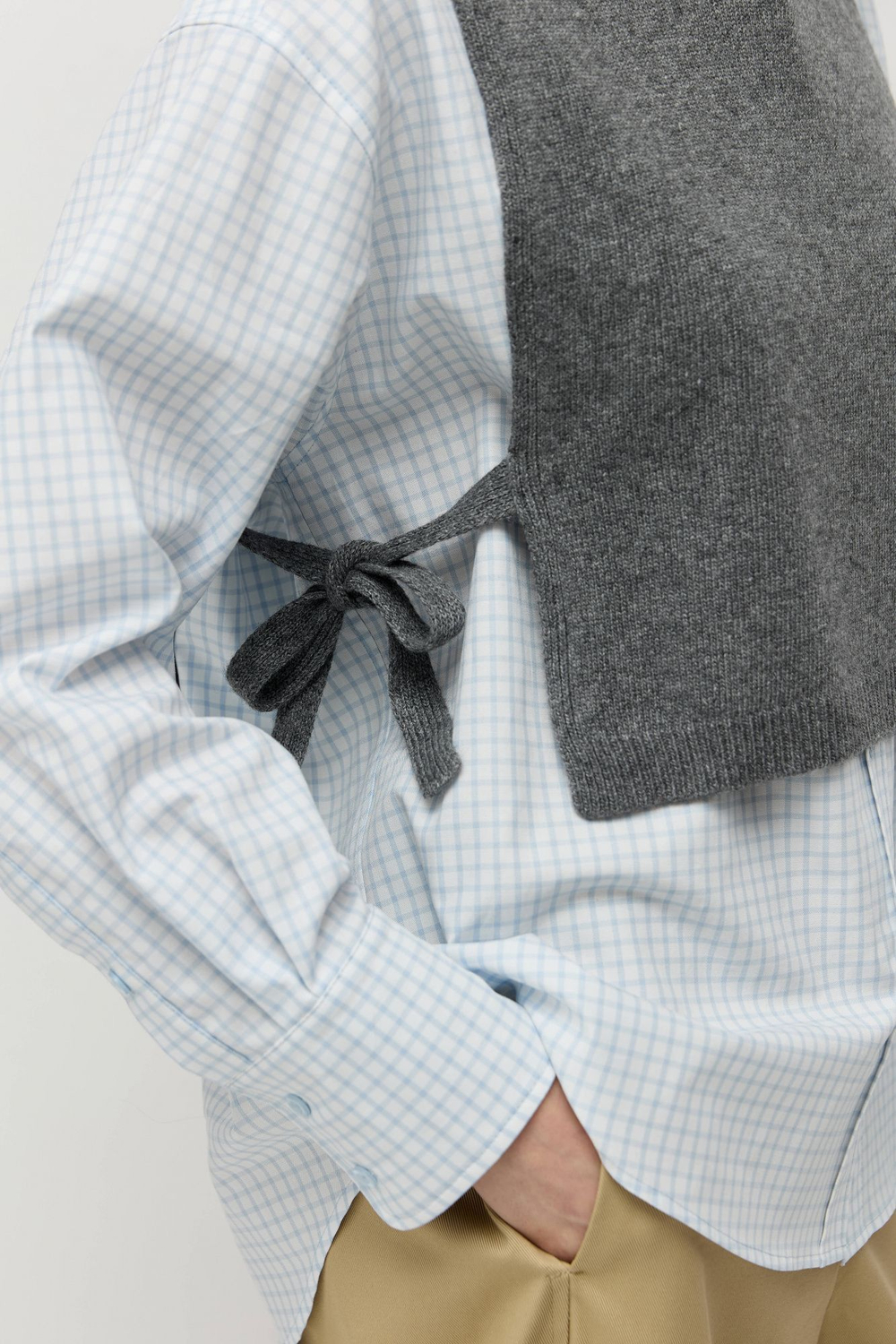 Манишка из смесового кашемира с завязками