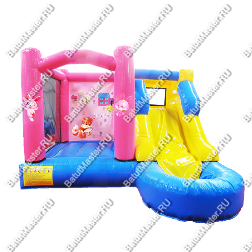 Коммерческий надувной батут "В гостях у зверят" 4,5*3*3,5 м