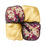 Кольцо с рубинами, черными бриллиантами и бриллиантами шампань, R0132-1/3