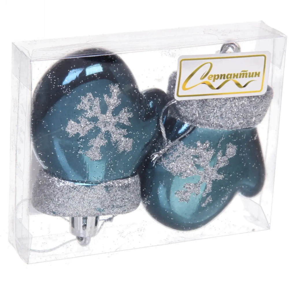 Ёлочные игрушки «Волшебные варежки» 6 см (набор 2 шт), Сапфир