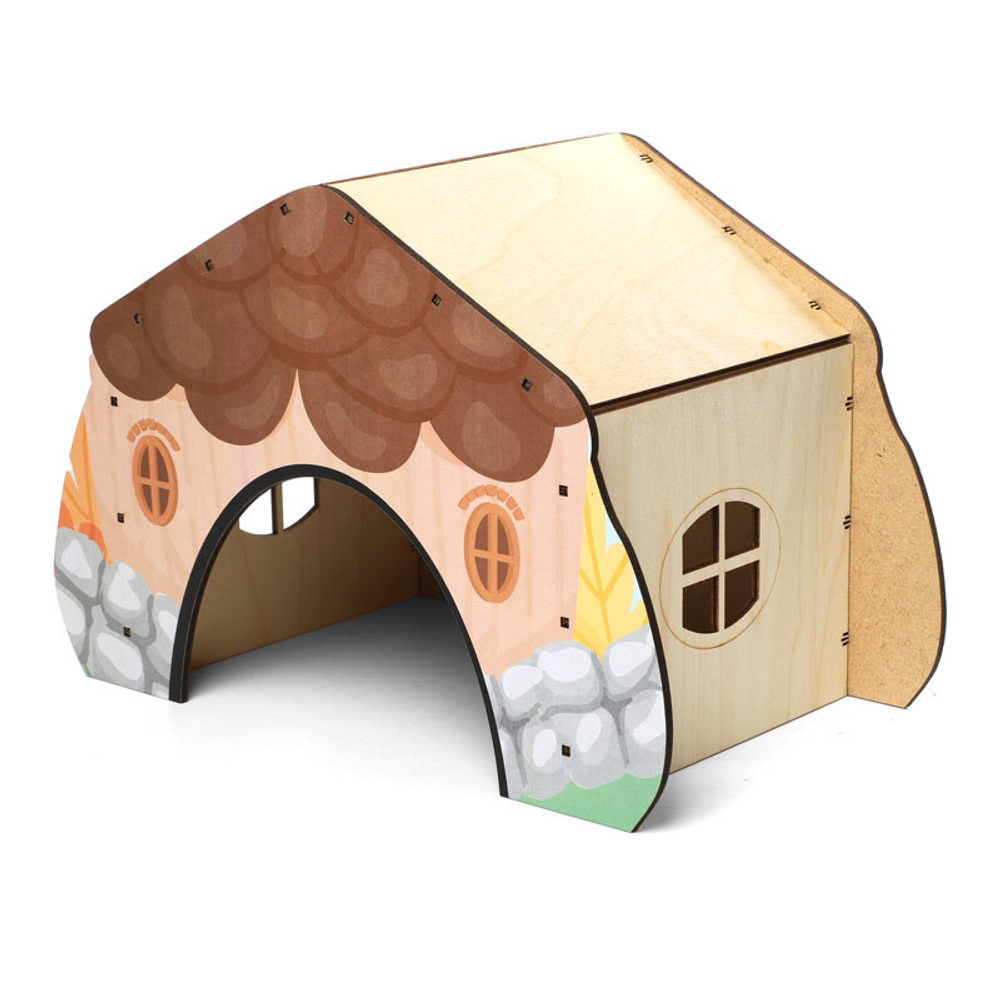 Домик для мелких животных деревянный "Жёлудь" L, 284*190*155мм, Gamma