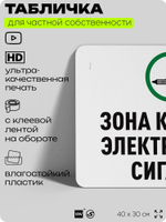 Табличка для частной территории "Зона курения электронных сигарет", на дом, для участка, организаций и частных территорий, предупреждающая, 40х30 см, Silver Plane x Айдентика Технолоджи