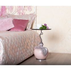 Столик декоративный с серебрянной столешницей Яблоко Евы Сильвер Пиони