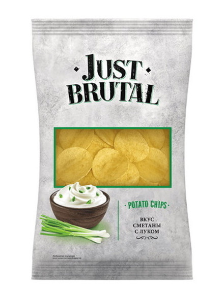 Чипсы "Just Brutal" 85г. Сметана лук Онега