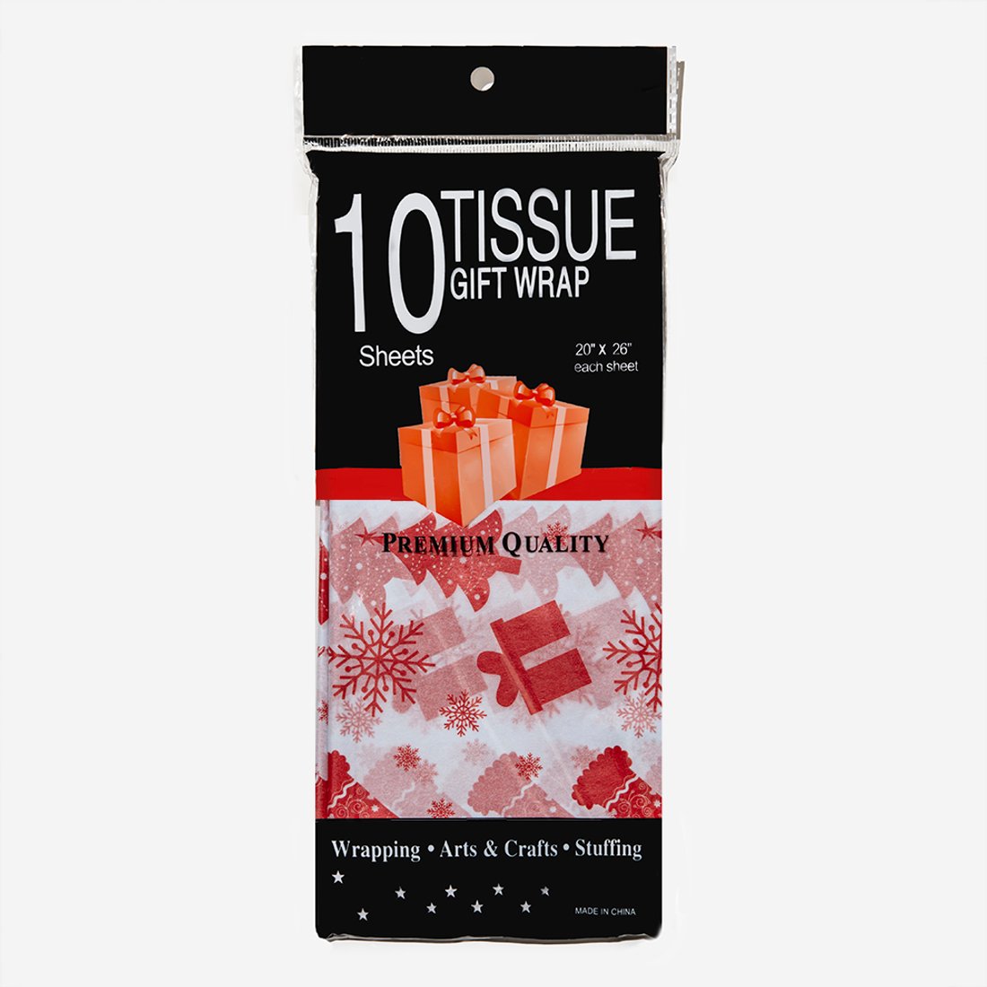 Тишью "Новогодняя", красный, 500*680мм